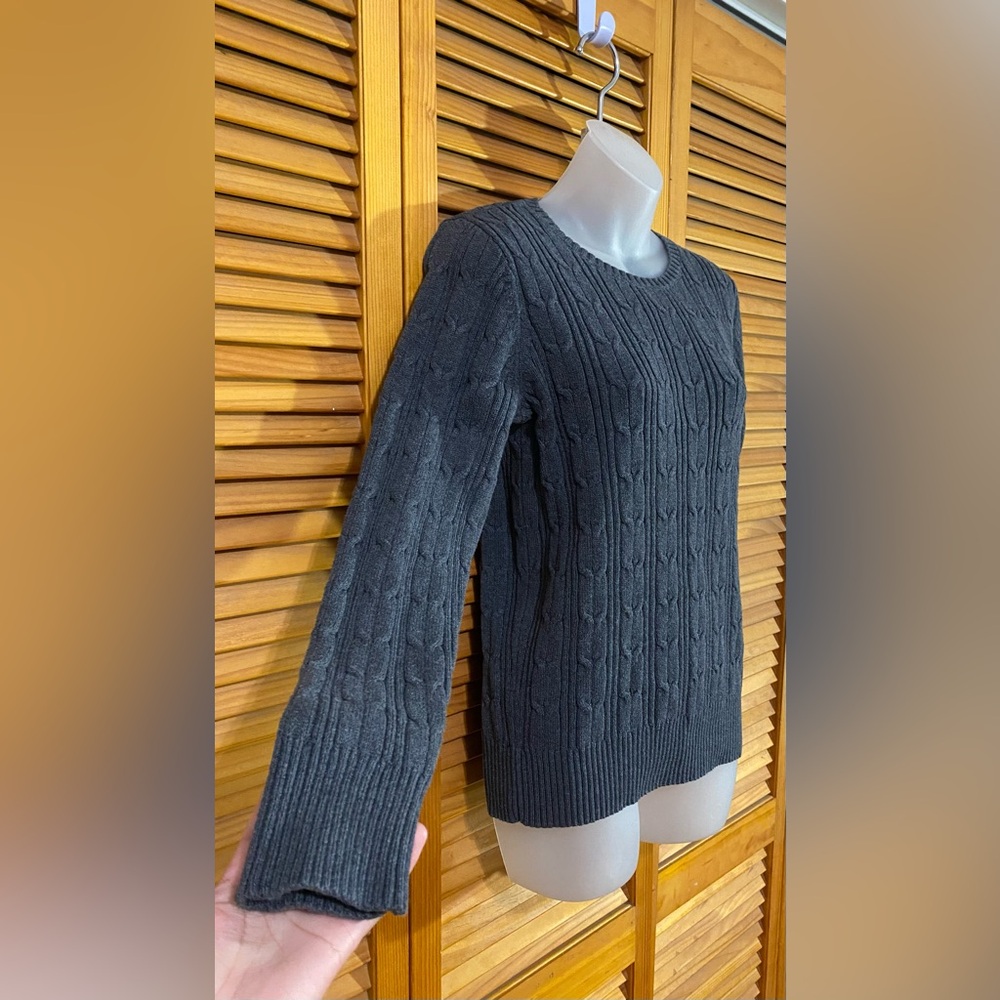 St. John’s Bay: Gray, cable-knit sweater - Picture 5 of 10